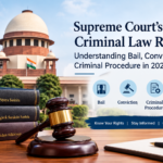 2be468d6-4097-4d44-bb5d-bdc0d3a6f64a Supreme Court of India with law books on BNS, BNSS and BSA, a gavel and text highlighting the latest criminal law rulings on bail, conviction and criminal procedure in 2026.